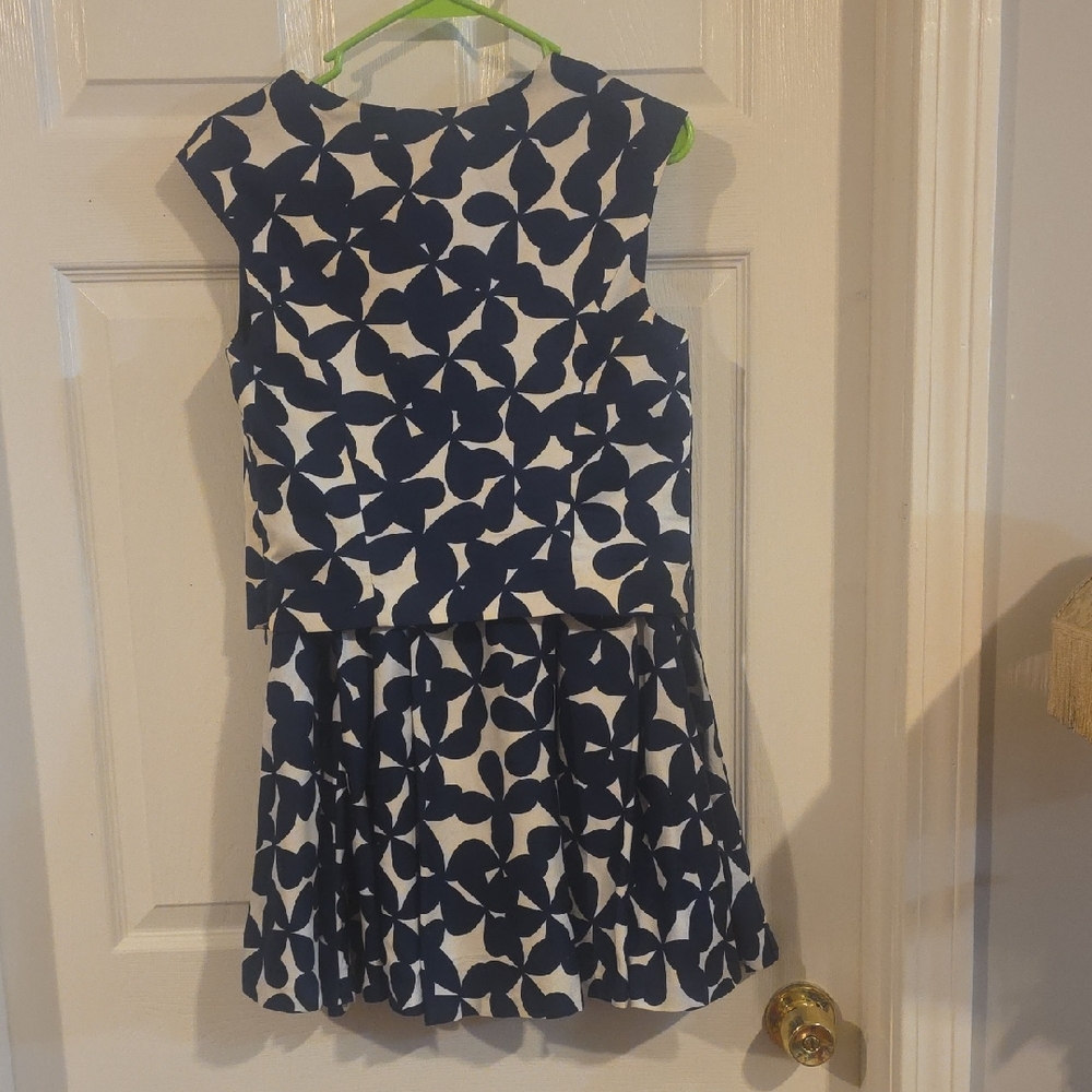 INC International Concepts Navy and White Floral Skirt Set